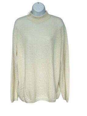 ISLE Crewneck Sweater 100% Pure Merino Wool Cream Size Xl Edinburgh Wool Mill